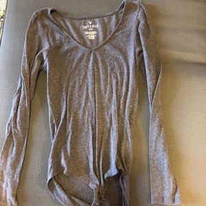 Soft and sexy grey ribbed body suit